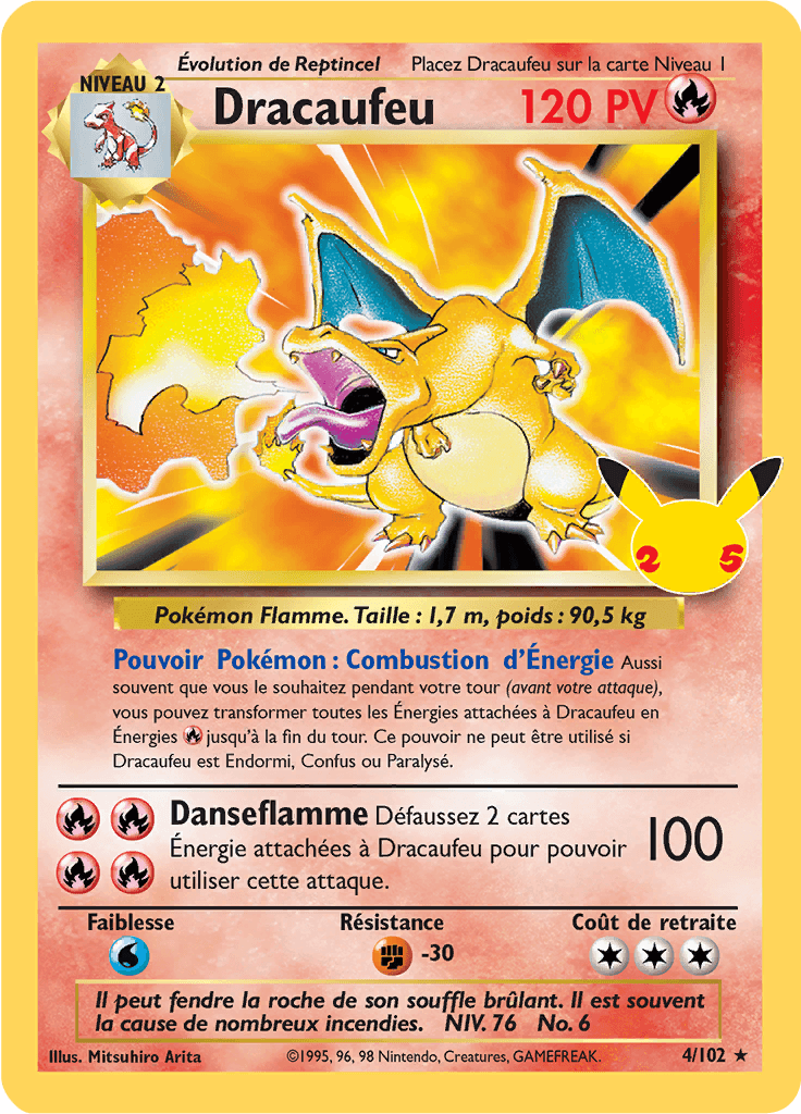 Carte Pokémon Dracaufeu — Célébrations