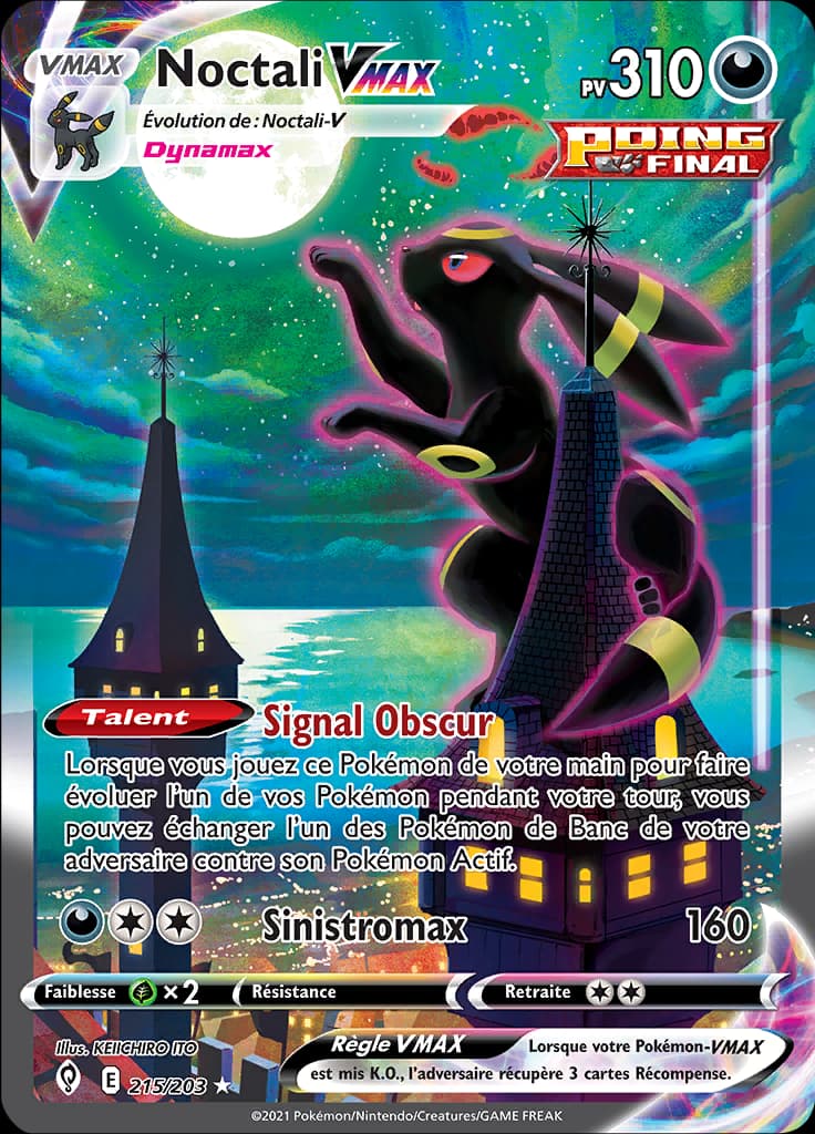 Carte Pokémon Noctali-VMAX — Évolution Céleste