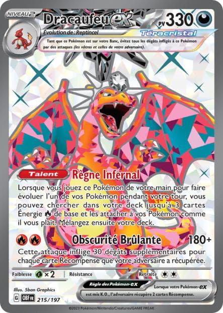 Carte Pokémon Dracaufeu-ex — Flammes Obsidiennes