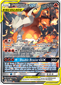Carte Pokémon Reshiram et Dracaufeu-GX — Promo SM